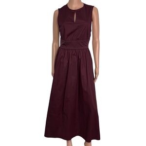 WEWOREWHAT Keyhole Midi Dress in Eggplant Size Small